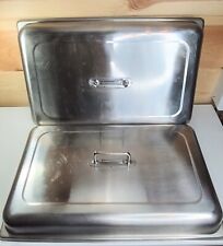 Stainless Steel Full Size Steam Table Pan Dome Covers Lids Lot Of 2 