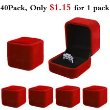 Wholesale 40pack Red Velvet Jewelry Boxes Earing Ring Cases Display Storage Box