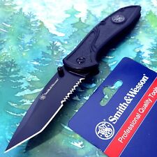 Smith Wesson Tactical Liner Lock Tanto Blade Black Folding Pocket Clip Knife