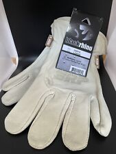 Cowhide Leather Work Driver Gloves Sewn W. Dupont Kevlar Fiber Black Rhino Large
