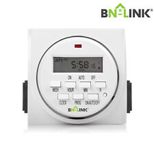 Bn-link Heavy Duty Digital Electric Programmable Dual Outlet Timer Plug Indoor