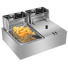 12l Commercial Electric Deep Fryer 2 Tank Stainless Steel Frying Machine 5000w