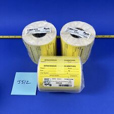 Intravenous Solution Additives Label Yellow 500 Per Roll 59704623 Lot Of 3