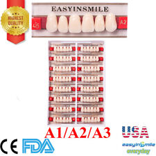 Dental Acrylic Resin False Denture Teeth Diy Upper Lower Full Set Shade A1a2a3