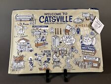 Primitives By Kathy Zipper Pouch Folder Bag - Welcome To Catsville 10x14 Inch