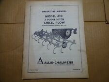 Allis Chalmers Model 610 Chisel Plow 3 Point Hitch Operators Manual