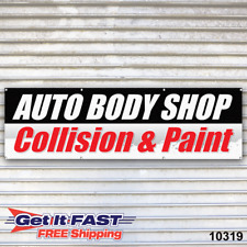 Auto Body Shop Collision Paint Banner Sign Tire Dealer Service Bay Garage