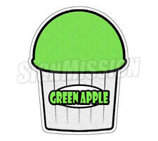 Green Apple Flavor Italian Ice Decal Shaved Ice Cart Trailer Stand Sticker