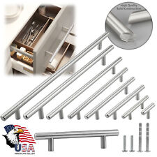 2-20 Inch Solid Stainless Steel Euro T Bar Modern Kitchen Cabinet Pull Handles