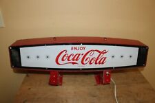 Vintage 1960s Coca Cola Soda Pop Cooler Machine Topper 27 Lighted Sign Works