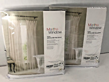 Martha Window - Flutter Skinny Tab Top Curtain Panel 50 X 84 - White Set Of 2