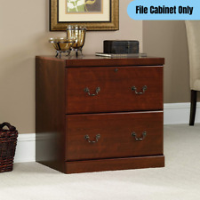 Wooden 2-drawer Lateral File Cabinet Lockable Home Office Storage Cherry Finish
