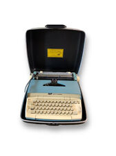 Vintage Smith Blue Corona Coronet Electric Typewriter 1970s W Hard Case Tested