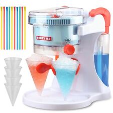 Party Ice Snow Cone Machine Kit Double Port Shaved Ice Machine Electric Ice S...