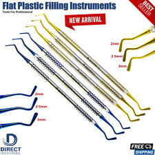 Dental Flat Plastic Set Of 3 Composite Filling Instruments Titanium Coated Tips