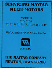 Maytag Gas Motor Engine Service Book Parts Manual Serial List Model 92 82 72