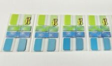 Post-it Pattern Collection 44 Tabs 24 Flags Each Aqua Lime Plaid Lot Of 4