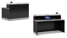 5 Ft Lobby Reception Desk With Glass Countertop Gray Or Brown Office Furniture