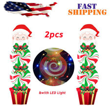 Outdoor Led Light Christmas Decorations 54in Candy Xmas Yard Stakes Signs String