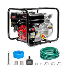2 Semi Trash Water Pump 7hp Gas-powered Engine 158 Gpm With Complete Hose Set