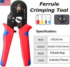Ferrule Ratchet Crimper Plier Crimping Tool Cable Wire Electrical Terminals Kit