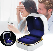 Diamond Jewelry Ring Box Led Lighted Velvet Proposal Engagement Wedding Gift Hot