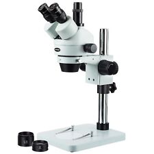 Amscope 3.5x-90x Zoom Trinocular Stereo Microscope With Table Pillar Stand