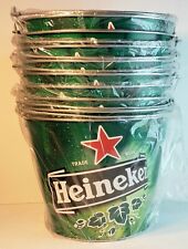 Heineken Beer 5qt Ice Bucket Pail Galvanized Metal Cooler Rare Beach