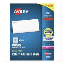 Avery 5167 Easy Peel 0.5 X 1.75 Address Labels - White 80sh 100 Shbx New