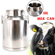 50l Stainless Steel Milk Can Milk Pot Barrel Wine Pail Canister Liquid Storage
