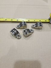 4pc 12 Double Wheel Sheave Die-cast Chrome Pulley Rope Wire Hoist.