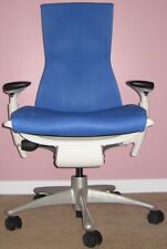 Herman Miller Embody Chair Berry Blue Balance Fabric White Frame Titanium Base