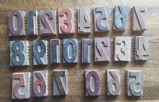 Vintage Wooden Type Letterpress Number Blocks Wood Cut Set Of 22