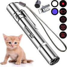 Usb Rechargeable Super Laser Pointer Pen 7 In 1 Cat Pet Toy Red Uv Flashlight