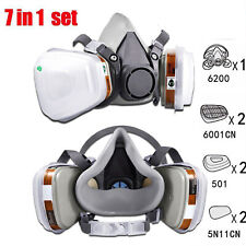 7 In 1 Half Face Gas Mask Facepiece Spray Painting Respirator Safety For 6200