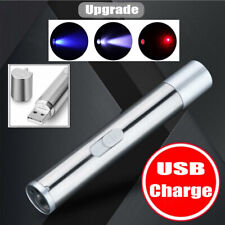 Uv Light Led Red Laser Pointer Pen Usb Rechargeable Torch Lazer Pet Cat Dog Toy