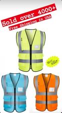 Safety Vest With High Visibility Reflective Stripes Wpockets 3 Colors