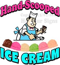 Ice Cream Hand Scooped Decal Choose Your Size Candy Food Truck Sign Concession