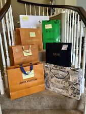 Lot Of Seven Designer Paper Shopping Bags Bottega Veneta Dior Louis Vuitton