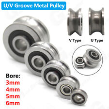 Uv Groove Metal Pulley Ball Bearings Wheel Steel Guide Roller Bore 3456mm
