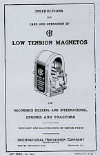 International Ihc Low Tension Ignitor Magneto Gas Engine Hit Miss Manual Book