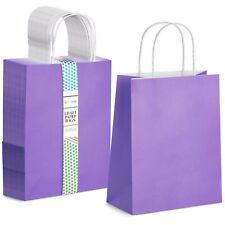 25-pack Purple Gift Bags With Handles - Medium Size Paper Bags 8x3.9x10 In