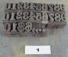 Lot Of 28 Metal Letterpress Typeset Printing Press Number Blocks Font Size 48