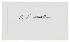 Rare X-ray Diffraction Herman Mark Signed 3x5 Card Coa