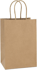 Bagdream Kraft Paper Bags 100pcs 5.25x3.75x8 Inches Small Paper Gift Bags Wit...