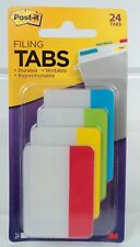 Post-it Writable Filing Tabs - Pack Of 24 Tabs - Four Primary Colors - New