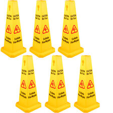 Vevor Wet Floor Sign Caution Wet Floor Yellow Floor Sign 4 Sided Cone Sign 6pcs