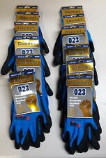 12 Pair Diesel Blue Safety Gloves Latex Coated Grip