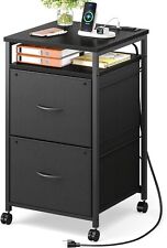 Deep 2 Drawer Filing Cabinet Vertical File Cabinet W Usb Office Storage Drawers