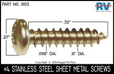 4 Phillips Pan Head Sheet Metal Screws Self Tapping Stainless Steel .5 Long